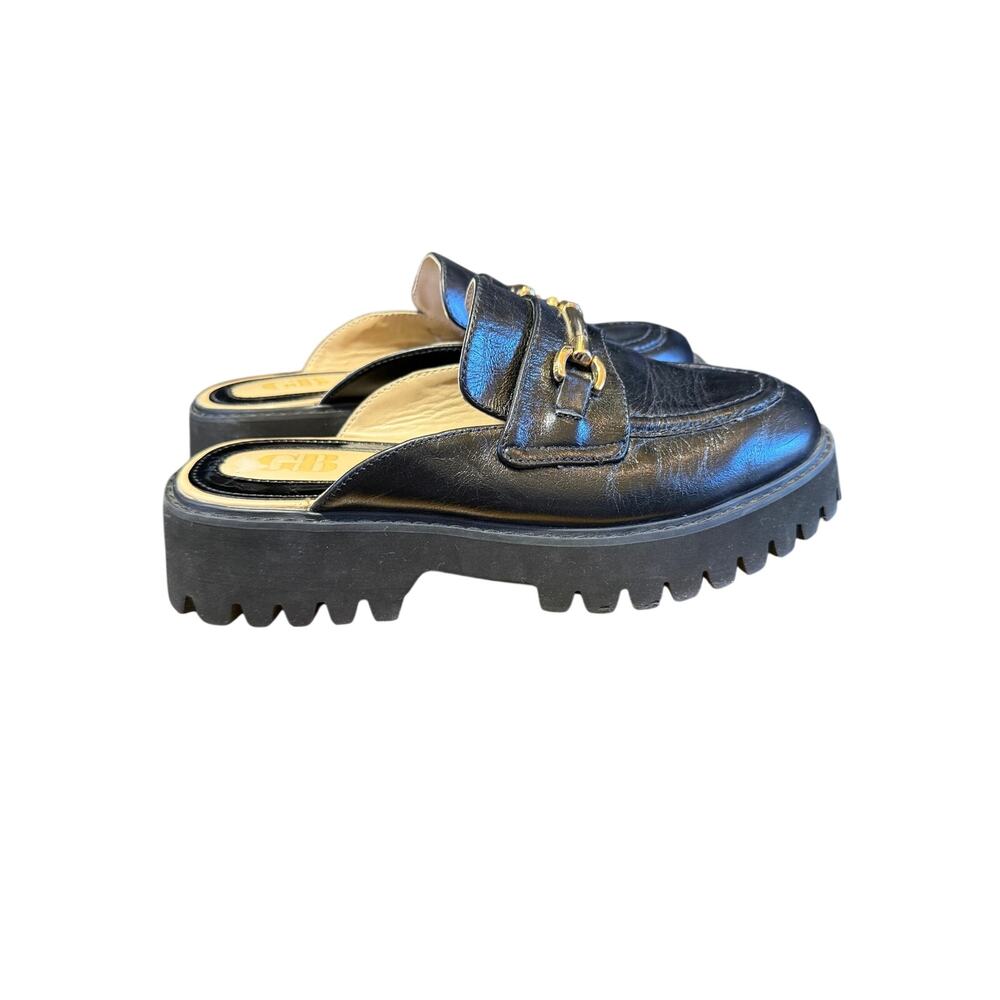 GB Gianni Bini Leather Lug Sole Mules Size 7.5